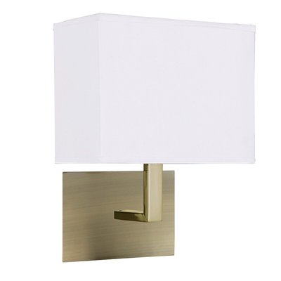 Antique Brass Rectangular Wall Light with White Shade SO'HOME