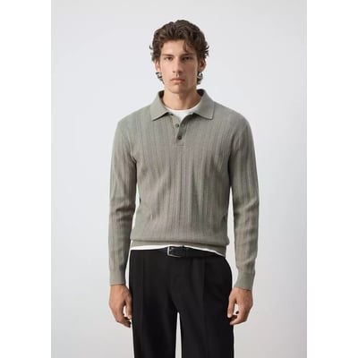 Pull-over polo maille structure MANGO MAN
