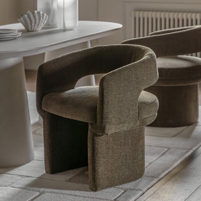 Valetta Sculptural Boucle Dining Chair SO'HOME