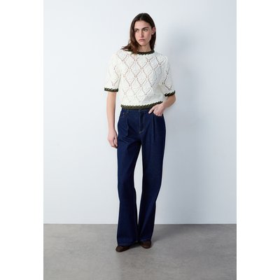 Pull manches courtes à maille ajourée GUIONNE ETAM