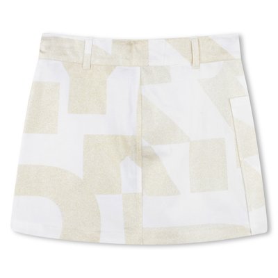 Jupe droite en coton et lin DKNY