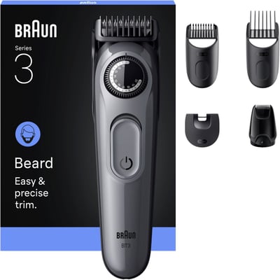 Tondeuse barbe BT3560, molette réglable, 40 hauteurs de coupe, précision 0,5 mm, autonomie 50 mn BRAUN