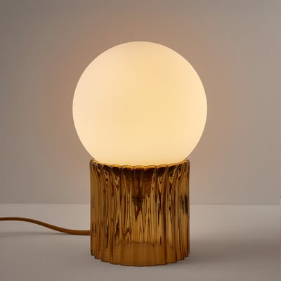 Lampe à poser, verre strié coloré et opaline, Dima LA REDOUTE INTERIEURS