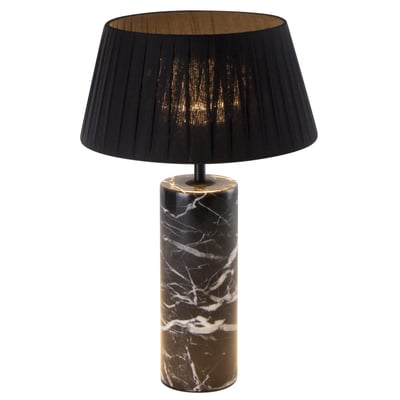 Lampe de table d'intérieur en marbre noir avec ampoule LED rechargeable blanc chaud dimmable STILOS BLACK MARBLE H32,5 cm LUMISKY