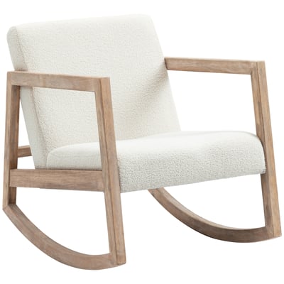 Fauteuil à bascule Polyester Crème HOMCOM