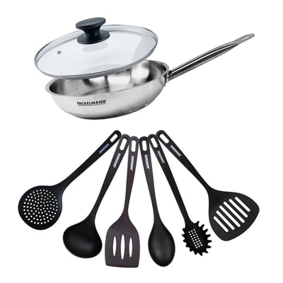Set de 1 poêle de 28 cm 1 couvercle en verre ETERNA FACKELMANN