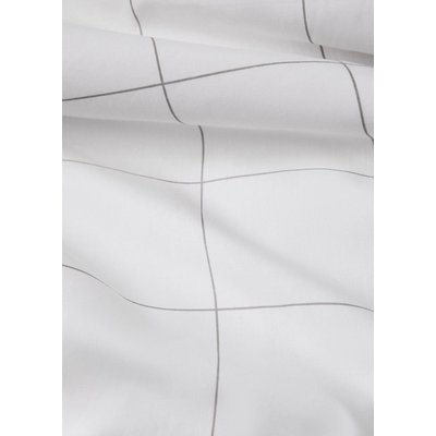 Housse de couette percale de coton réversible à rayures lit 180/200 cm MANGO HOME