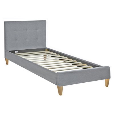 Lit rembourré avec matelas 90x200 Sommier à lattes HOMESTYLE4U