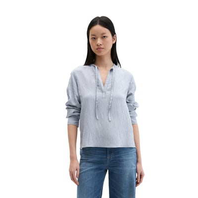 Blouse à rayures crinkle A-Shape en LENZING™ ECOVERO™ MARC O'POLO