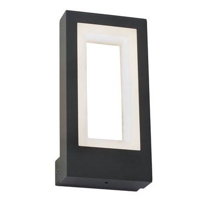 Outdoor Boxed Dark Grey Wall and Porch Light with Frosted Glass SO'HOME