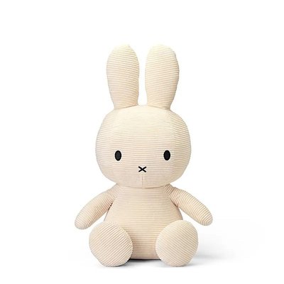 Peluche géante lapin Miffy velours côtelé éco 70 cm Blanc BON TON TOYS