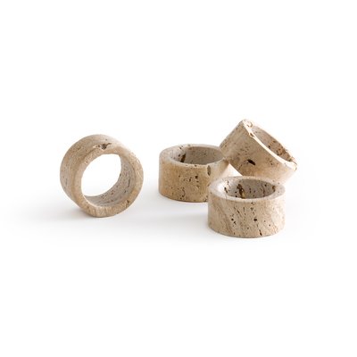 Lot de 4 ronds de serviette en travertin, Trevi AM.PM