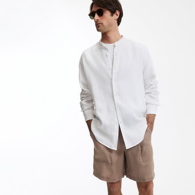 Chemise droite, col mao en lin, Signature AURELE LA REDOUTE COLLECTIONS