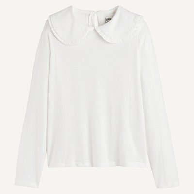 T-shirt met Claudinekraag en lange mouwen LA REDOUTE COLLECTIONS