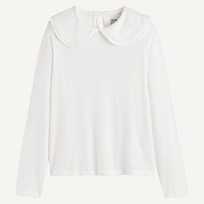 T-shirt Manches Longues Fille - Col Rond, Coupe Ample, Manches Bouffantes, Doux Et Décontracté