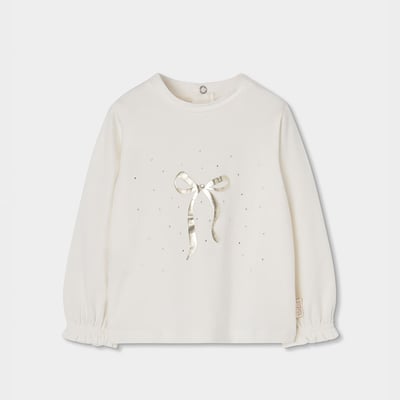 T-shirt fille en maille avec noeud BOBOLI