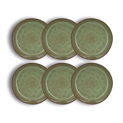 Lot de 6 assiettes coupes en grès 20cm, BARBADE OGO LIVING