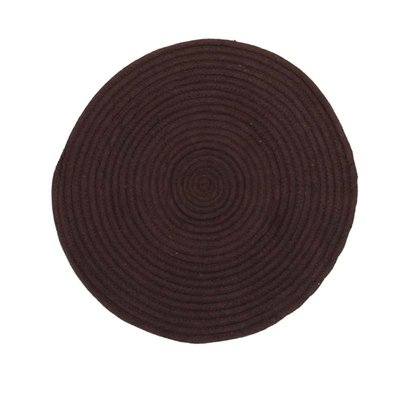 Tapis de salon en coton réversible effet cdage chocolat TAMTAM THE DECO FACTORY