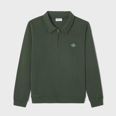 Sweatshirt en coton biologique à col ZIPPE BILLYBELT