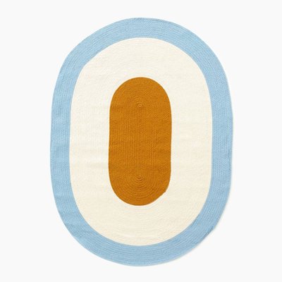 Tapis ovale colorblock, 110x150cm,  100% coton bio MONOPRIX MAISON