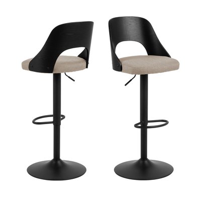Lot de 2 tabourets de bar réglable en tissu et métal H62-84cm - Coryna DRAWER