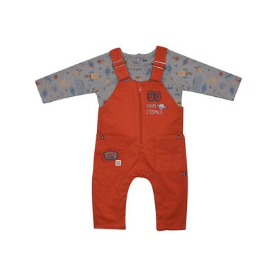 Tshirt salopette ivanohe twill long bebe SUCRE D'ORGE