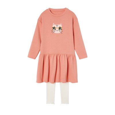 Robe en molleton et legging en côtes VERTBAUDET