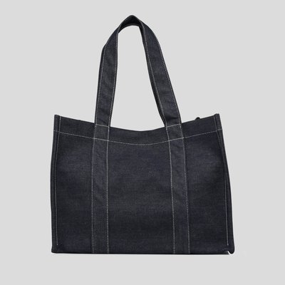 Cabas bandoulière  denim ,coton issus de l'agriculture biologique MONOPRIX