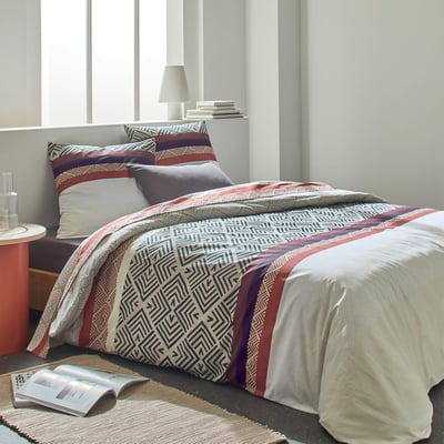 Parure imprimée housse de couette + taie(s) en coton, Raysme C DESIGN HOME TEXTILE