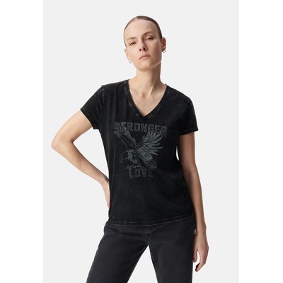 T-shirt de mangas curtas com decote em V, com mensagem IKKS