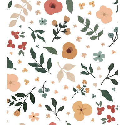 Papier peint enfant motif fleurs et feuilles BLOEM LILIPINSO