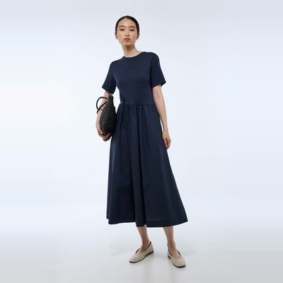 Robe longue bi-matière unie MONOPRIX
