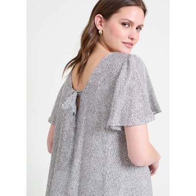 Robe évasée à motifs col rond TOLOSANE NAF NAF