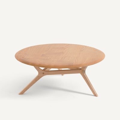 Table basse en chêne massif, diamètre 90 cm, MARICIELO AM.PM