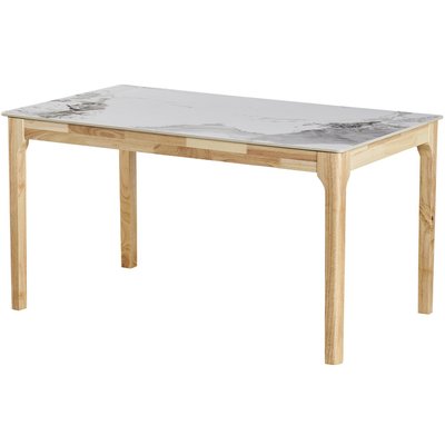 Table à manger en céramique effet pierre et bois 6 personnes - SALLY HOMIFAB