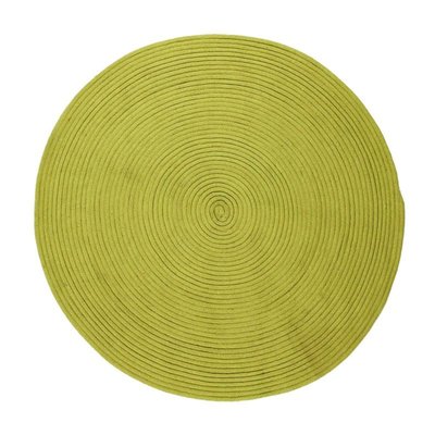 Tapis de salon en coton réversible effet cdage  anis TAM TAM THE DECO FACTORY
