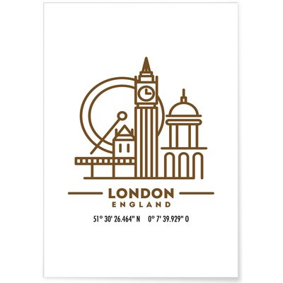 Poster Coordonnées Londres L'AFFICHERIE