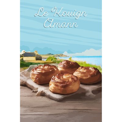 Tableau Mural Illustration Kouign-amann CUISINE CEANOTHE
