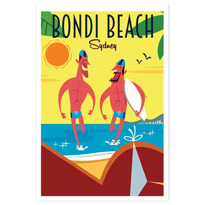 Affiche Surf à Bondi Beach HEXOA