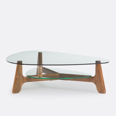 Aiole Glass and Walnut Double-Top Coffee Table LA REDOUTE INTERIEURS