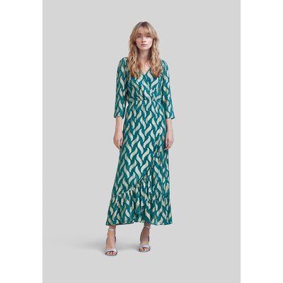Maxikleid mit Glanzprint und 3/4-Ärmeln IKKS