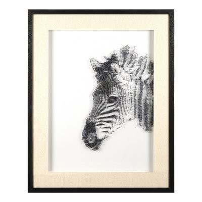 Contemporary Monochrome Zebra Sculpture Framed Wall Art SO'HOME