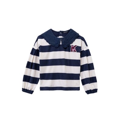 T-shirt marinière rayé col brodé IKKS
