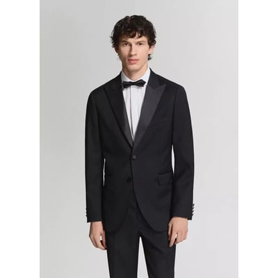Veste de costume smoking à revers en satin, coupe slim fit MANGO MAN