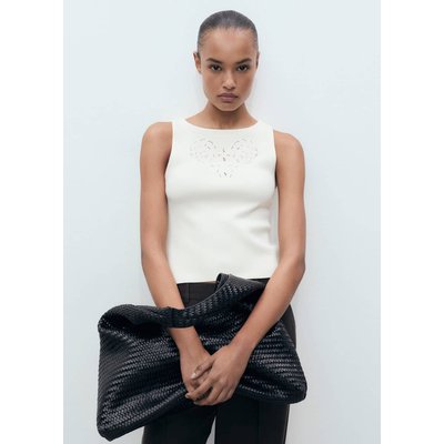 Top borderie détails ajourés MANGO