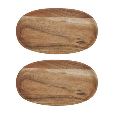 Plateaux Wood Ovale petit lot de 2 HOUSE DOCTOR