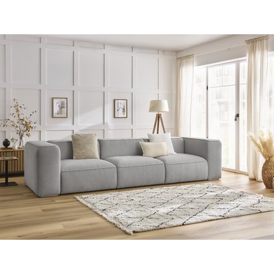 Canapé droit fixe 3 places en tissu texturé, ZEPHYR BOBOCHIC