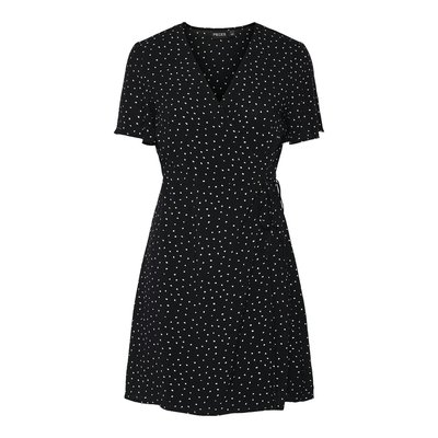 Bedrucktes Kleid mit V-Ausschnitt PIECES