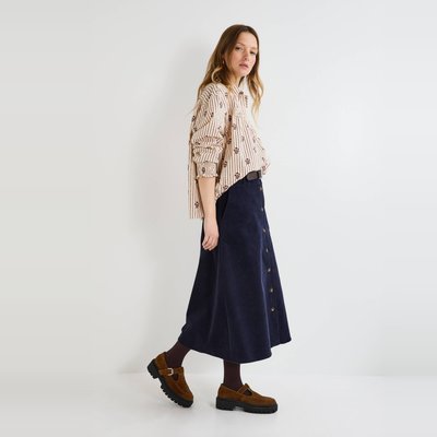 Jupe midi en velours MONOPRIX