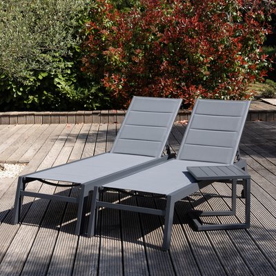 2 bains de soleil et table d'appoint, BARBADOS HAPPY GARDEN